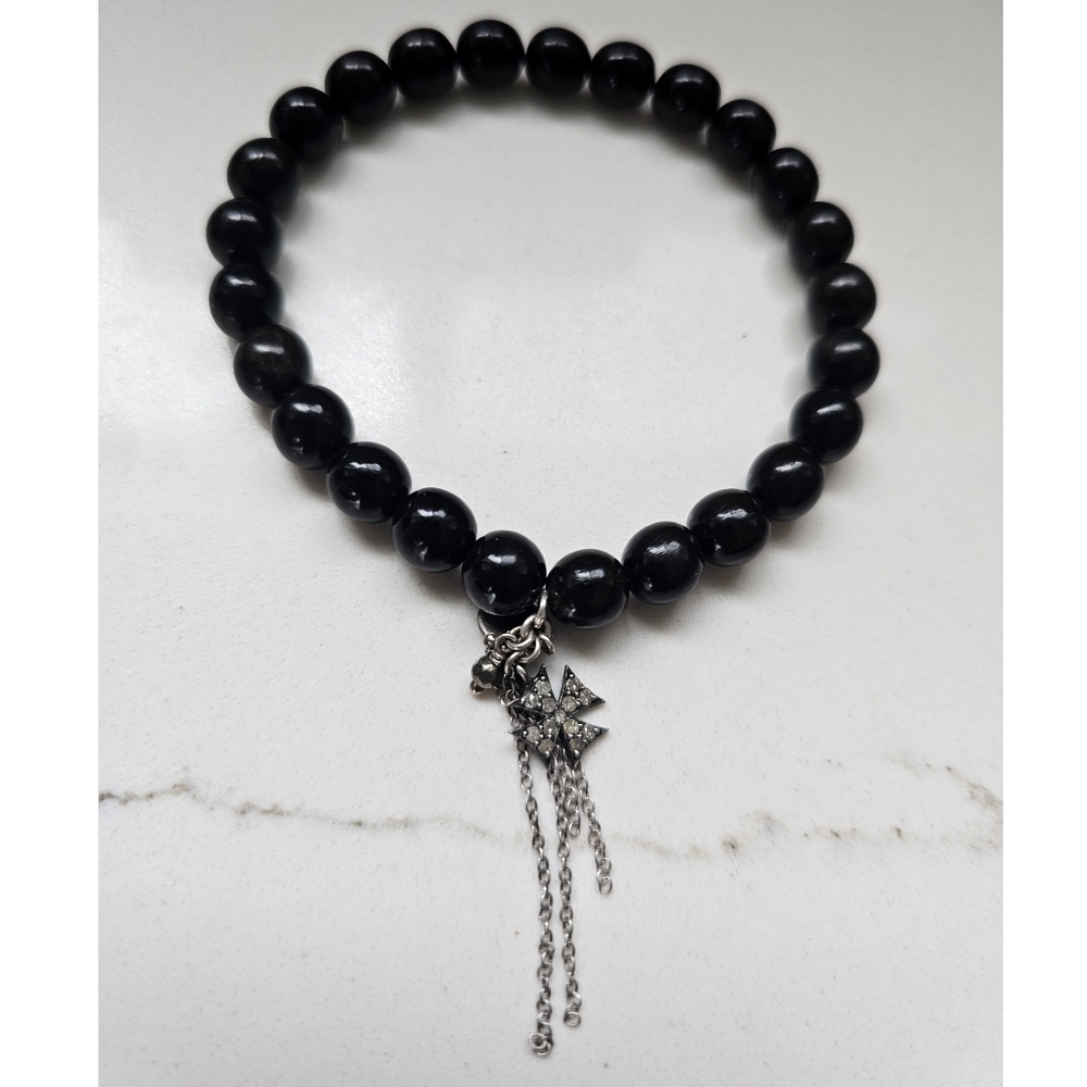 CHAN LUU Horn and tiny diamond charm bracelet